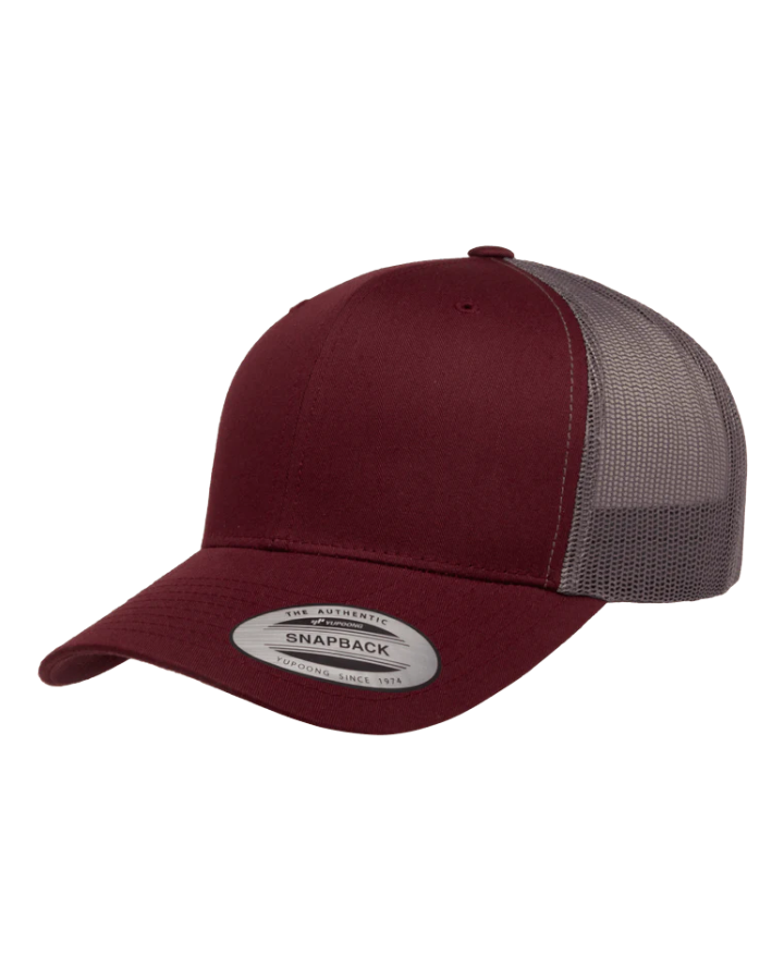 Yupoong 6606 6-Panel Coyote Maroon/Grey Yupoong 6606 6-Panel Coyote Maroon/Grey