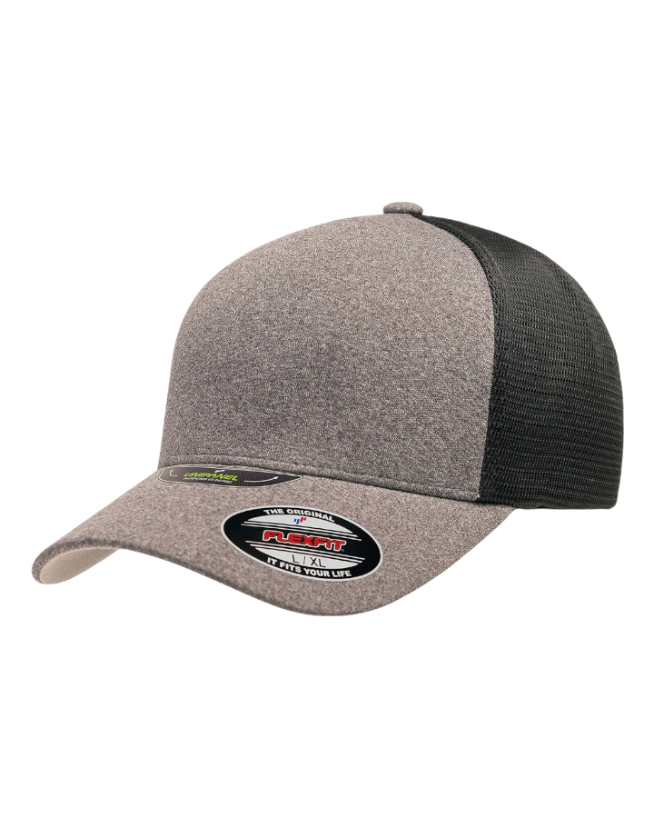 FlexFit Tech 110 Single Panel Trucker Heather Grey/Black FlexFit Tech 110 Single Panel Trucker Heather Grey/Black