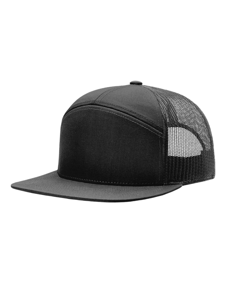 Richardson 168 7-Panel Trucker Hat Black Richardson 168 7-Panel Trucker Hat Black