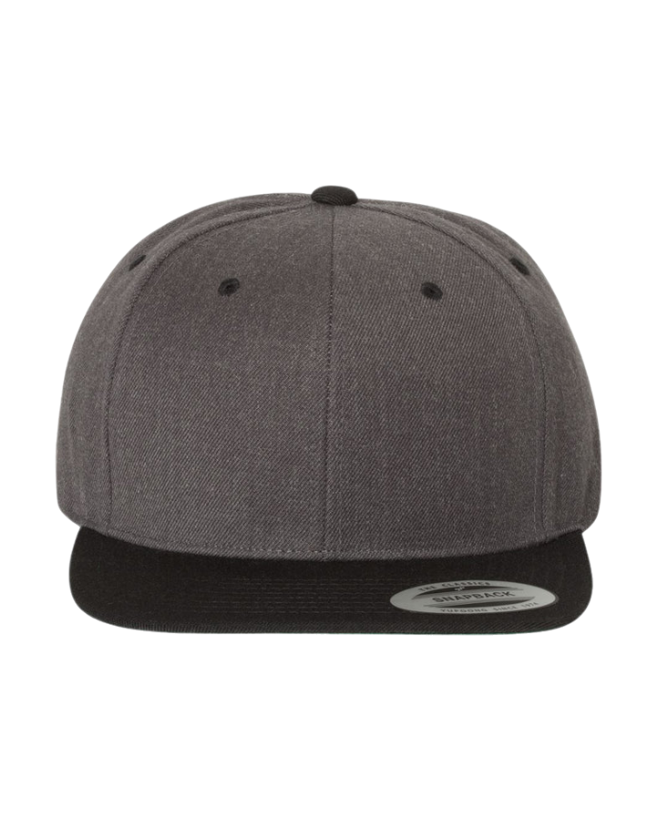 Yupoong 6089M Premium Snapback Dark Heather/Black Yupoong 6089M Premium Snapback Dark Heather/Black