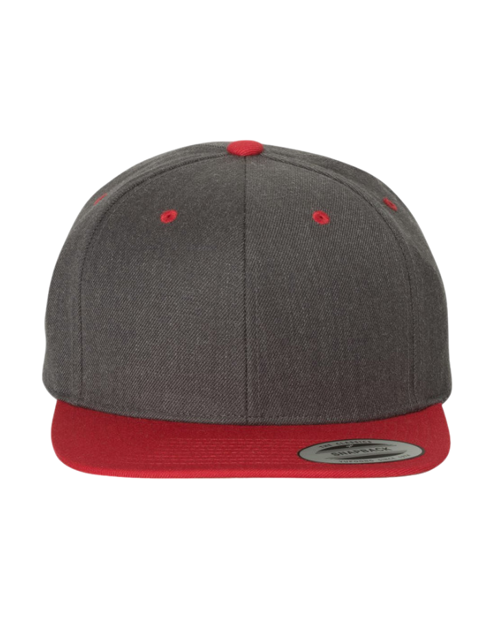 Yupoong 6089M Premium Snapback Dark Heather/Red Yupoong 6089M Premium Snapback Dark Heather/Red