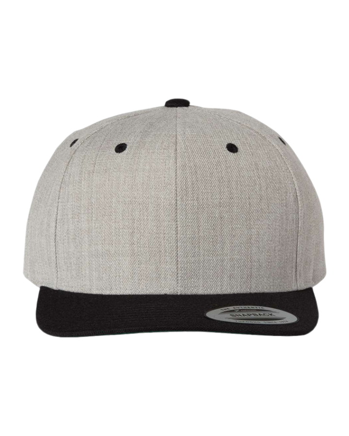 Yupoong 6089M Premium Snapback Heather Grey/Black Yupoong 6089M Premium Snapback Heather Grey/Black