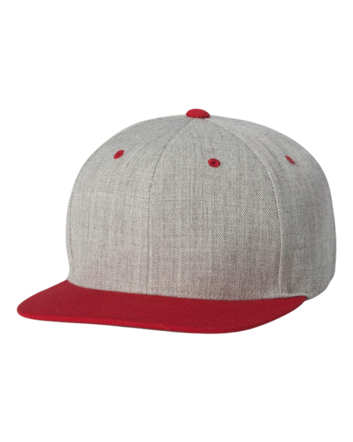 Yupoong 6089M Premium Snapback Heather Grey/Red Yupoong 6089M Premium Snapback Heather Grey/Red