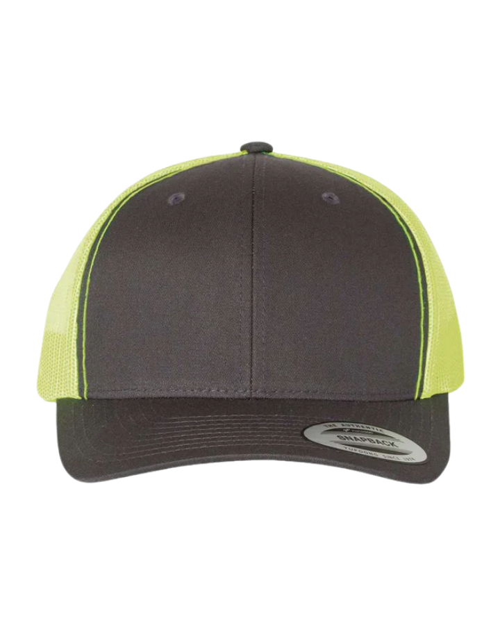 Yupoong 6606 6-Panel Charcoal/Neon Green Yupoong 6606 6-Panel Charcoal/Neon Green