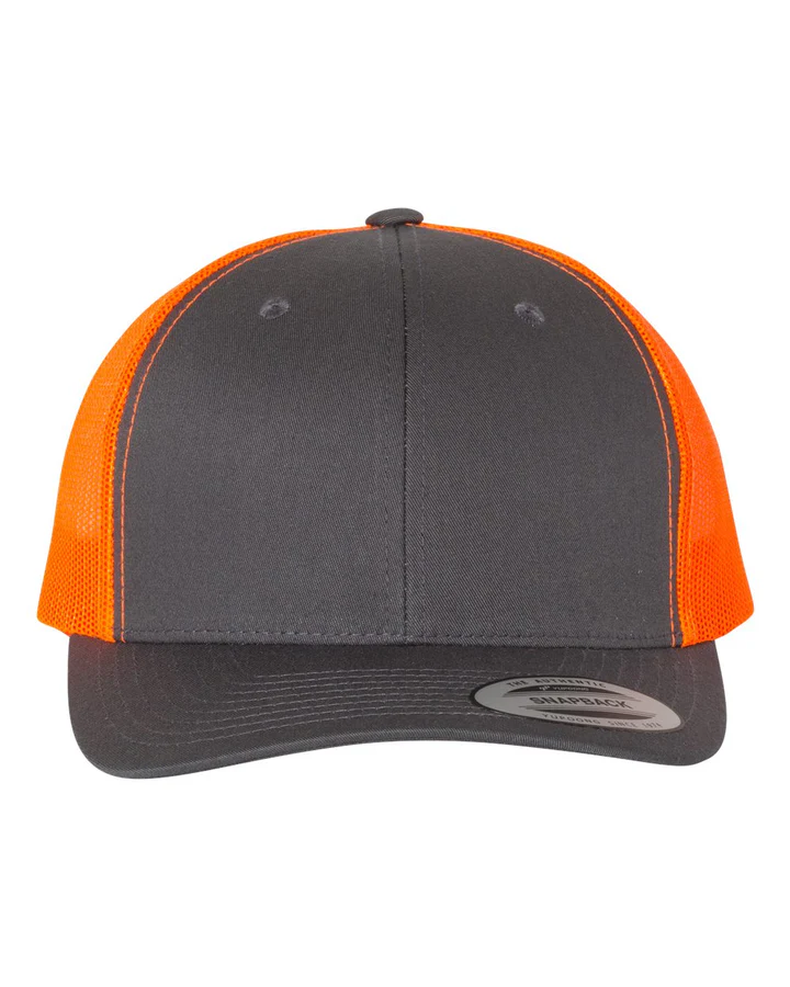 Yupoong 6606 6-Panel Charcoal/Neon Orange Yupoong 6606 6-Panel Charcoal/Neon Orange